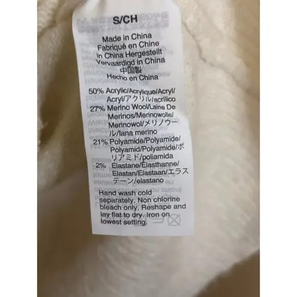 Madewell white v-neck bobble dashwood sweater bishop sleeve size small - Picture 4 of 4